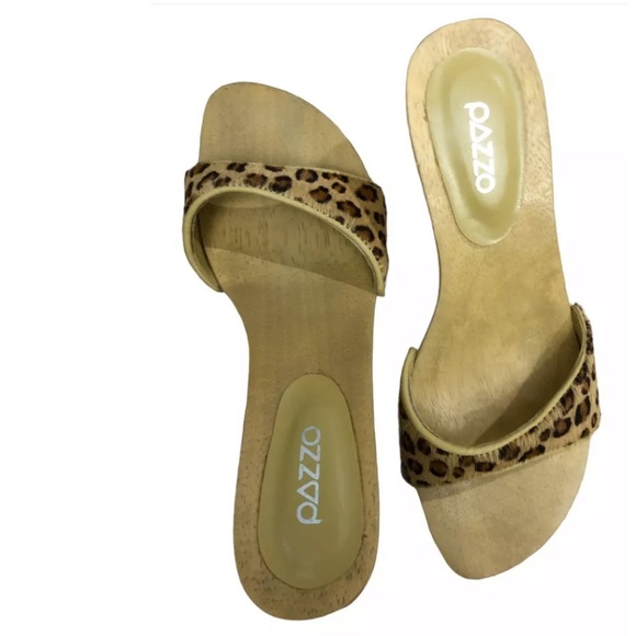 Pazzo Femme Women’s Retro Leather Wood Slide - Picture 13 of 13